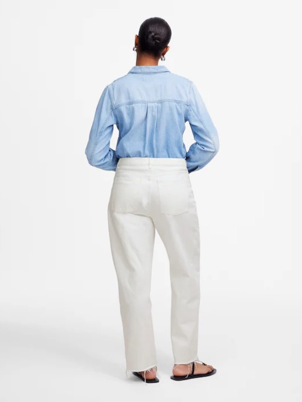 *NWT* Madewell Women’s Tile White The Curvy Pieced Barrel-Leg Jeans, Size 31 - Picture 4 of 16